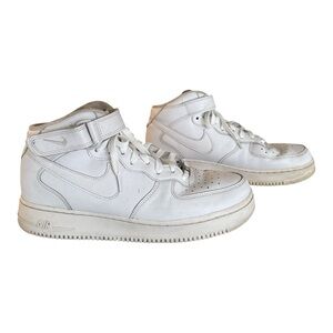Nike Air Force 1 Mid '07 Shoes Sneakers Triple White CW2289-111 Men's Size 10.5